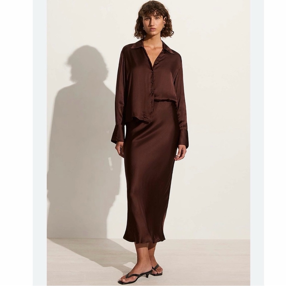 Faithful the Brand Ancora Set in Elegant Brown Satin